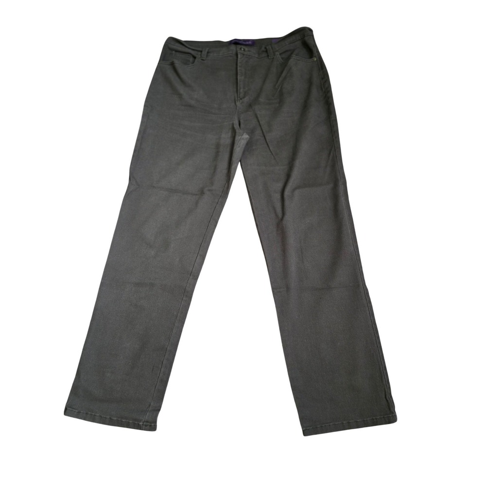 Gloria Vanderbilt Amanda High Rise Tapered Jeans Olive Green Women Size 16